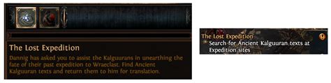 Find and return the Ancient Kalguuran texts and the Triskelion Flame to Dannig for translation and complete the quest. . Poe the lost expedition